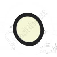 12 Watt Sıva Altı Yuvarlak Siyah Kasa 4000 Kelvin Led Panel