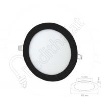 12 Watt Sıva Altı Yuvarlak Siyah Kasa Beyaz Işık Led Panel