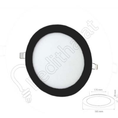 15 Watt Sıva Altı Yuvarlak Siyah Kasa Beyaz Işık Led Panel