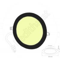 15 Watt Sıva Altı Yuvarlak Siyah Kasa Gün Işığı Led Panel