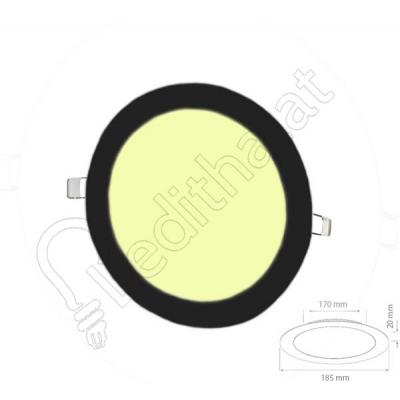15 Watt Sıva Altı Yuvarlak Siyah Kasa Gün Işığı Led Panel