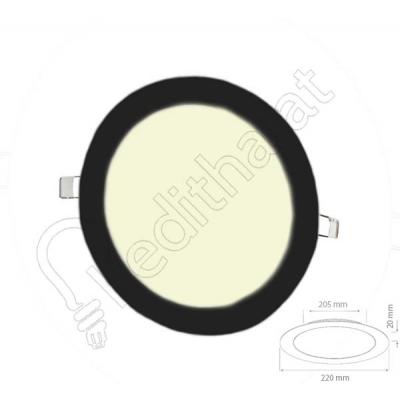 18 Watt Sıva Altı Yuvarlak Siyah Kasa 4000 Kelvin Led Panel