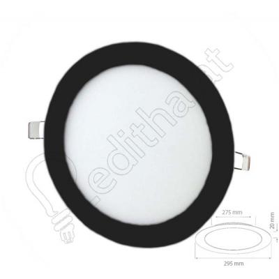 24 Watt Sıva Altı Yuvarlak Siyah Kasa Beyaz Işık Led Panel