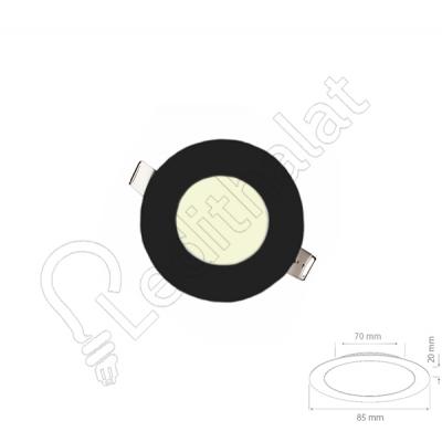 3 Watt Sıva Altı Yuvarlak Siyah Kasa 4000 Kelvin Led Panel