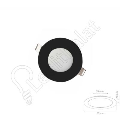 3 Watt Sıva Altı Yuvarlak Siyah Kasa Beyaz Işık Led Panel