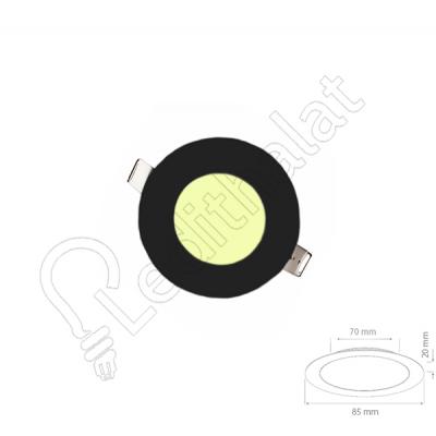3 Watt Sıva Altı Yuvarlak Siyah Kasa Gün Işığı Led Panel