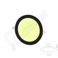 9 Watt Sıva Altı Yuvarlak Siyah Kasa Gün Işığı Led Panel