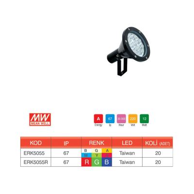 Erk 12 Led 12Watt Su Havuzu Armatürü RGB ERK5055R