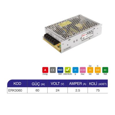 Erk 60 W IP20  24Volt Trafo 2.5 A