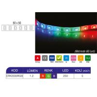 Erk İç Mekan Üç Çipli Rgb  Şerit Led - 5 Metre