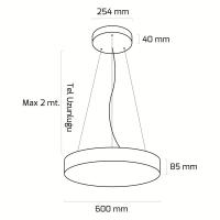 Goya 75W PİZZA-60 Sıva Üzeri Sarkıt Linear Armatür