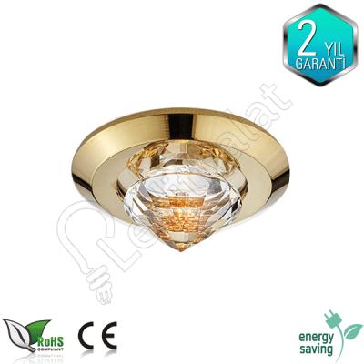 ZE395 Gold Kasa 2 Watt Power Ledli Kristal Cam Spot
