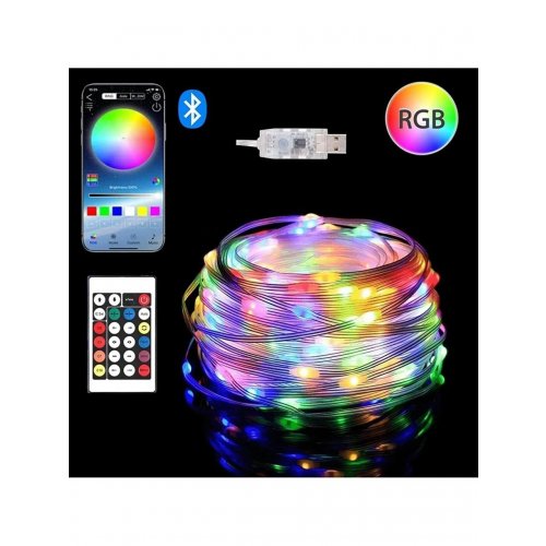10 Metre Rgb Ses Kontrollü Kumandalı Telefon Kontrollü Kayar Magic LED 