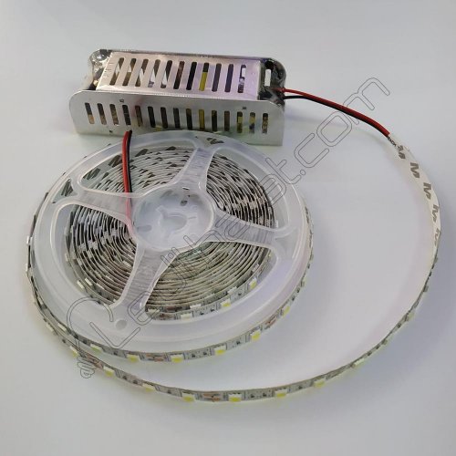 12.5 Amper Trafo + 3 Çipli Mavi İç Mekan Şerit Led 10 Metre Rulo Set