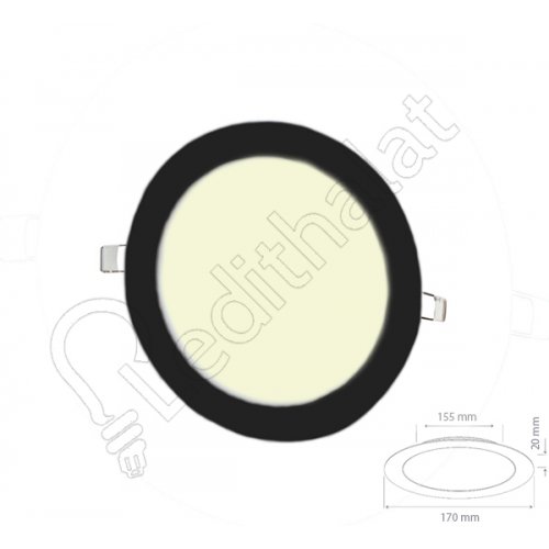 12 Watt Sıva Altı Yuvarlak Siyah Kasa 4000 Kelvin Led Panel