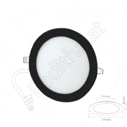12 Watt Sıva Altı Yuvarlak Siyah Kasa Beyaz Işık Led Panel