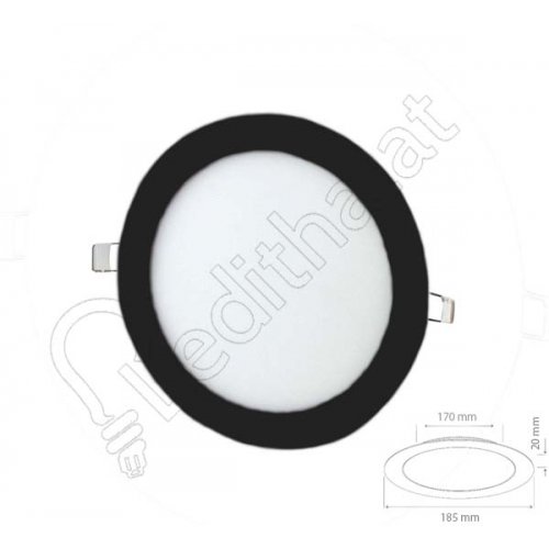 15 Watt Sıva Altı Yuvarlak Siyah Kasa Beyaz Işık Led Panel