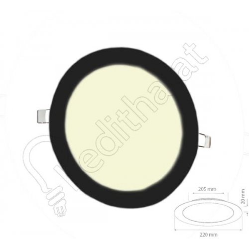 18 Watt Sıva Altı Yuvarlak Siyah Kasa 4000 Kelvin Led Panel
