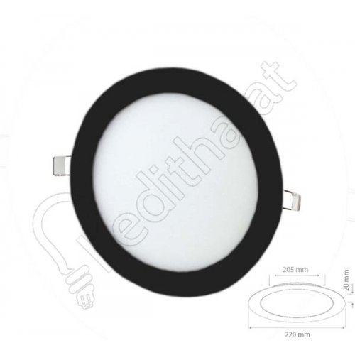 18 Watt Sıva Altı Yuvarlak Siyah Kasa Beyaz Işık Led Panel