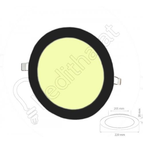 18 Watt Sıva Altı Yuvarlak Siyah Kasa Gün Işığı Led Panel