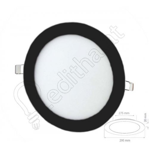 24 Watt Sıva Altı Yuvarlak Siyah Kasa Beyaz Işık Led Panel