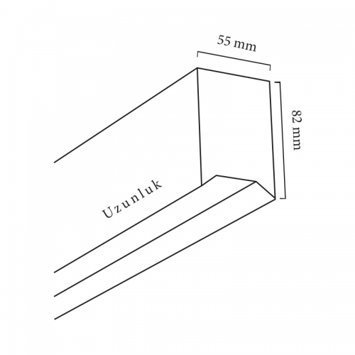 Goya  60W VPL-160 VPL Sıva Üstü Ve Sarkıt Linear Armatür