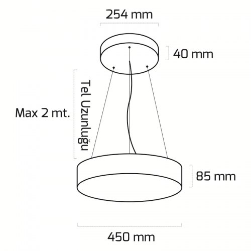 Goya 38W PİZZA-45 Sıva Üzeri Sarkıt Linear Armatür