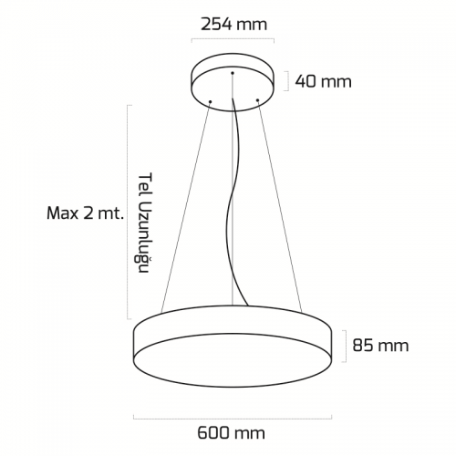 Goya 75W PİZZA-60 Sıva Üzeri Sarkıt Linear Armatür