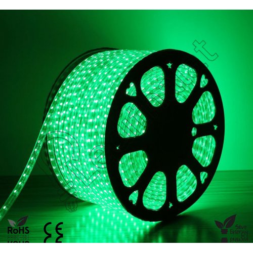 Şerit Led 220 Volt 3 Çipli 100 Mt Rulo Yeşil Işık Dış Mekan